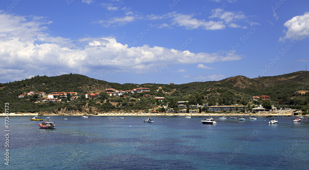 Obraz premium Ouranoupoli on coast of Athos in Greece.