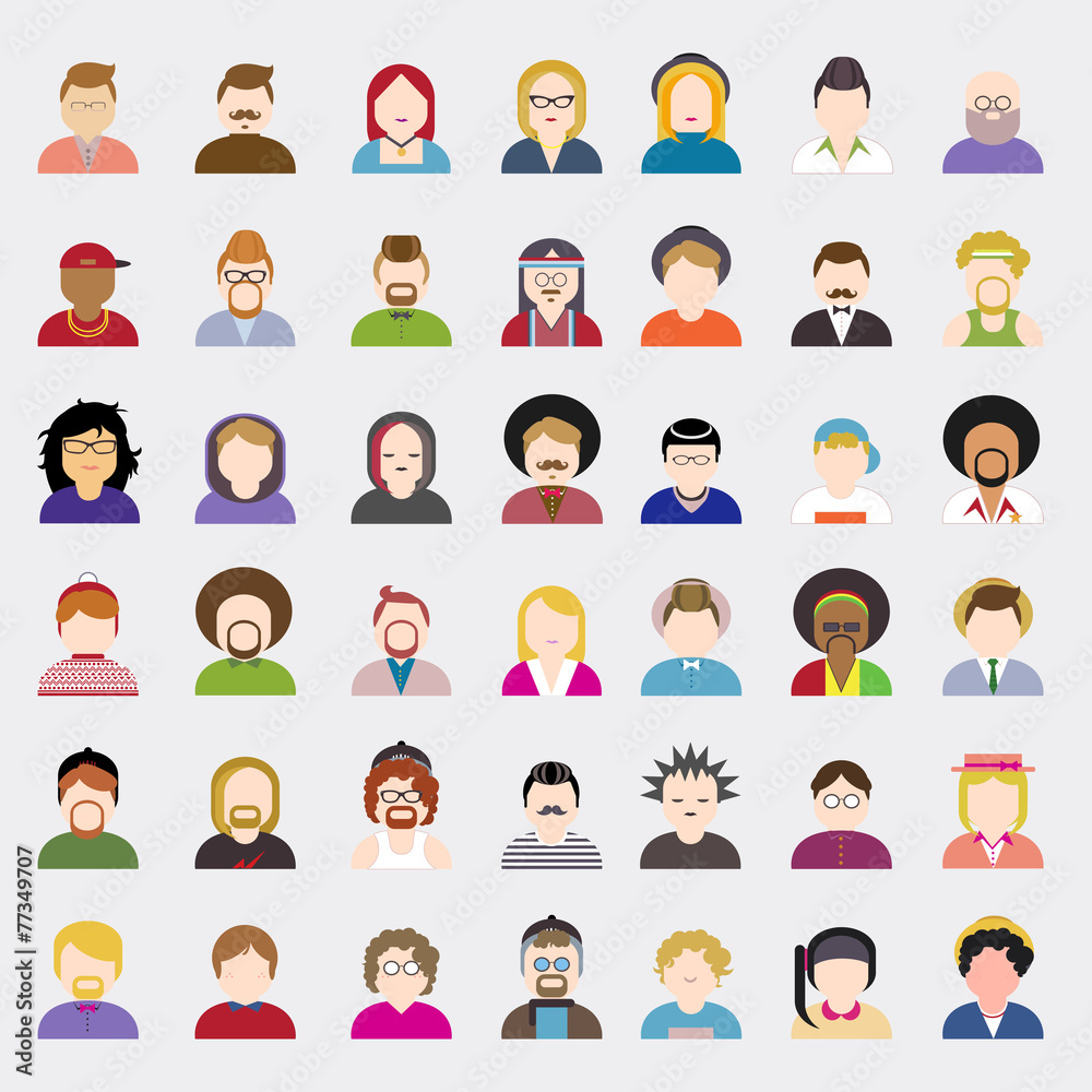 People Diversity Portrait Design Characters Avatar Vector