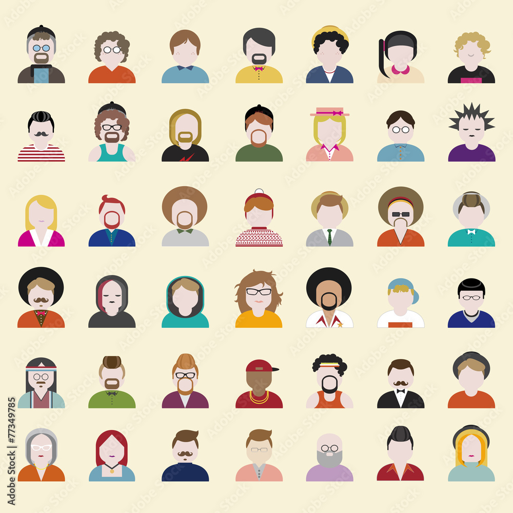 People Diversity Portrait Characters Avatar Vector Concept People Diversity Portrait Characters Avatar Vector Concept