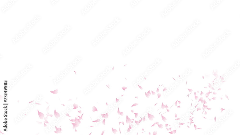 Whirling loopable petals around the scene