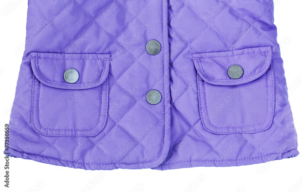 Violet purple quilted jacket with pockets