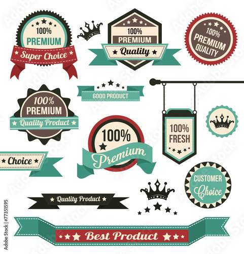 Vector Colorful Stickers Labels and Badges Set