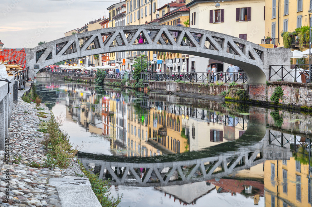 Bridge across the Naviglio Grande canal