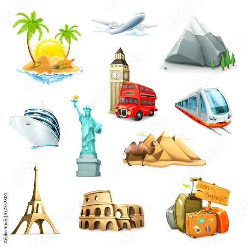 Travel, set of vector icons