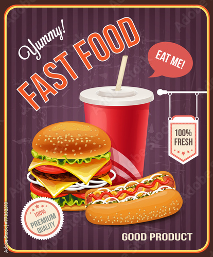 Fast food vector banner
