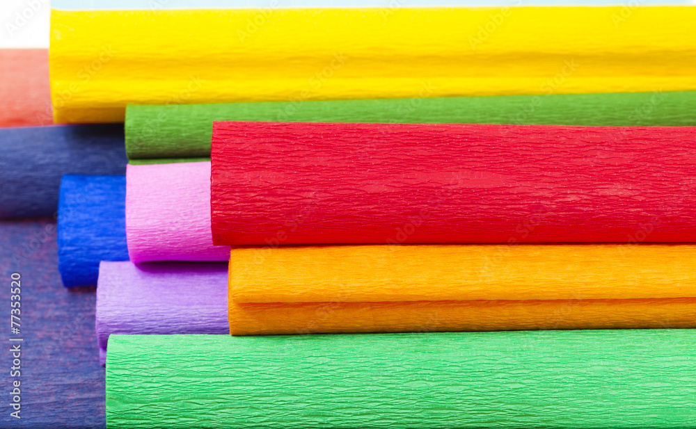 multi-colored crepe paper put together multi-colored crepe paper put together