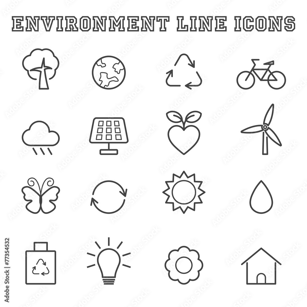 environment line icons