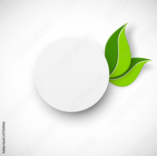 Paper white circle with leaves