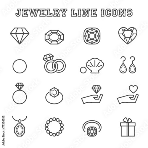 jewelry line icons