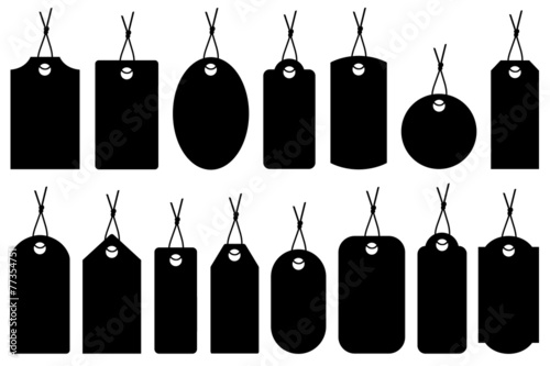 Set of different price tags isolated on white