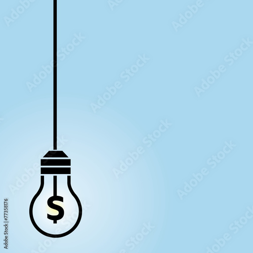 light bulb on blue background