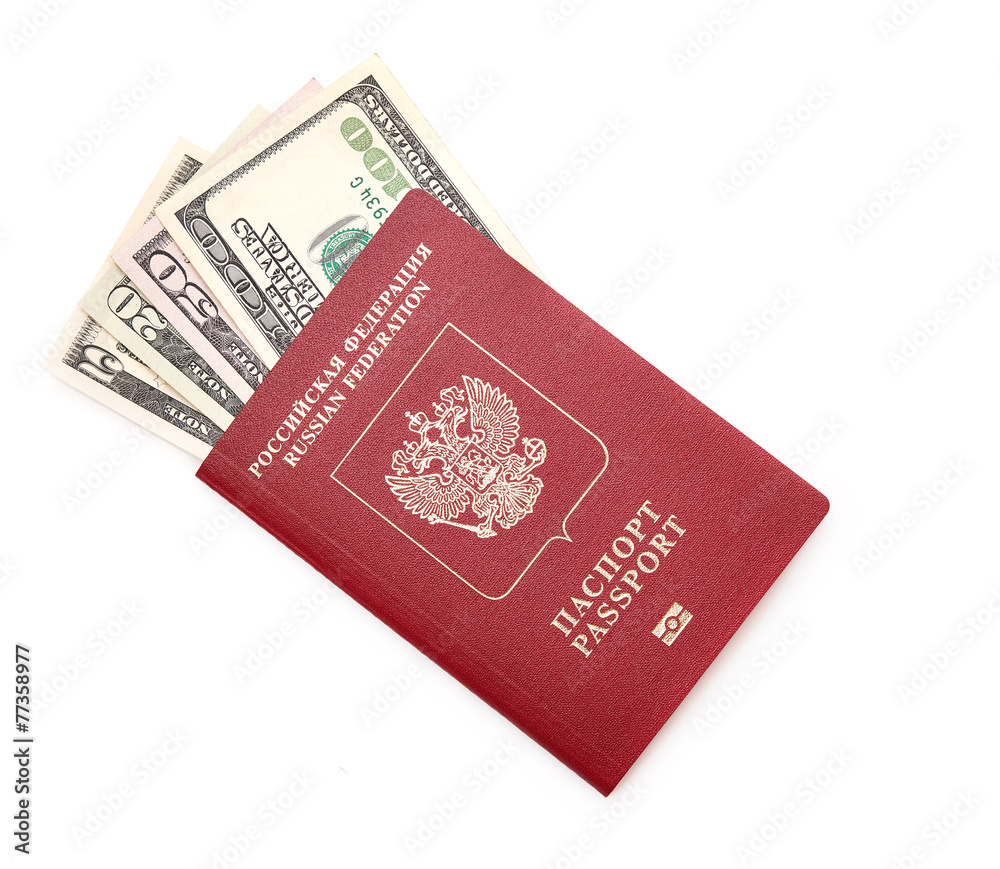 Russian passport with American dollars Russian passport with American dollars