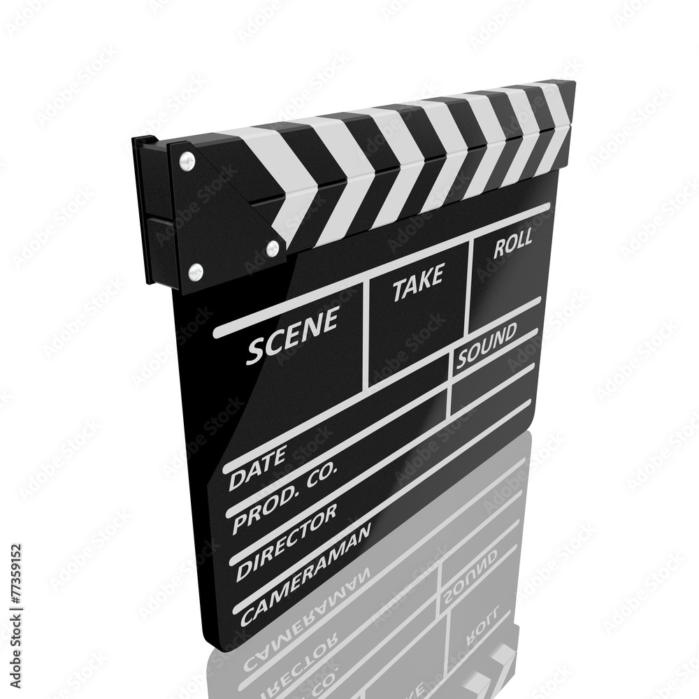 Obraz premium Clapper board on white background
