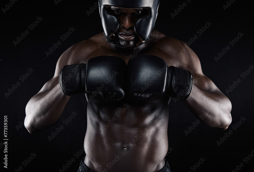 Boxer preparing for competition