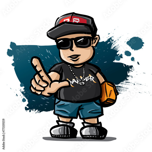 boy illustration, graffiti style