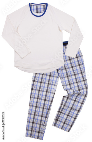 Children's pajamas. Isolated on white background photo