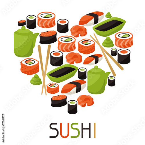 Background with sushi.