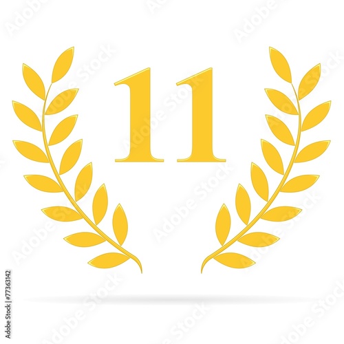 Lauriers 11 gold sur fond blanc