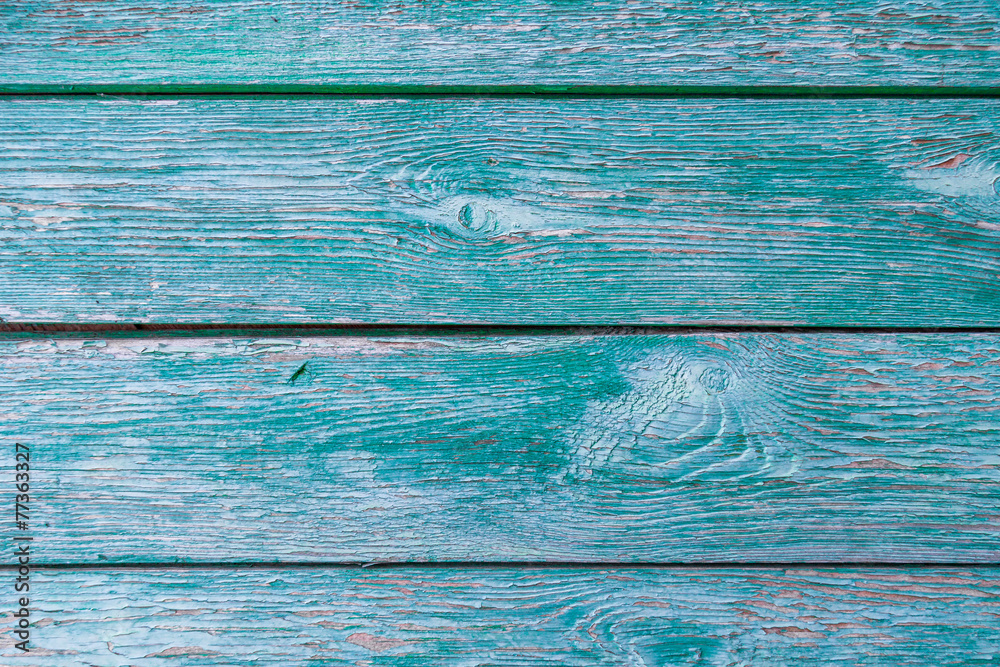Old wooden planks with peeling green paint Old wooden planks with peeling green paint