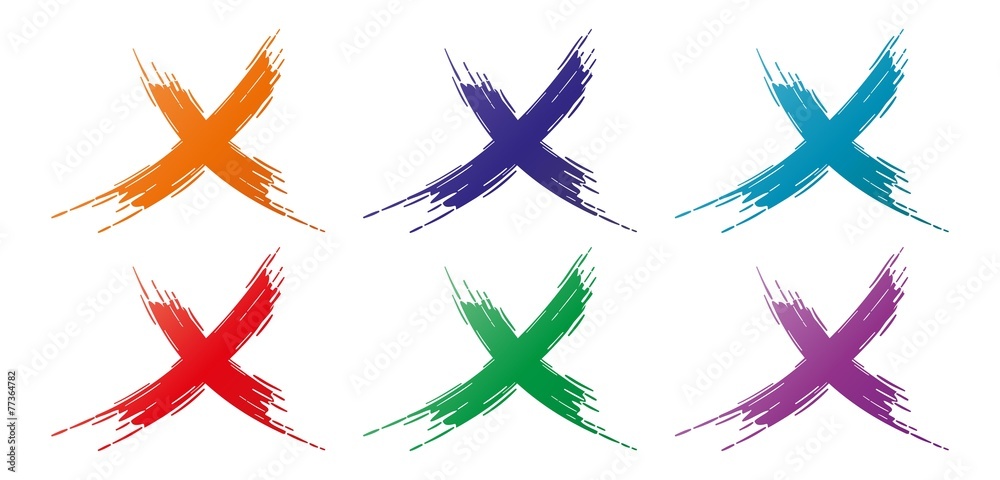 Fototapeta premium collection of the brushline cross patterns