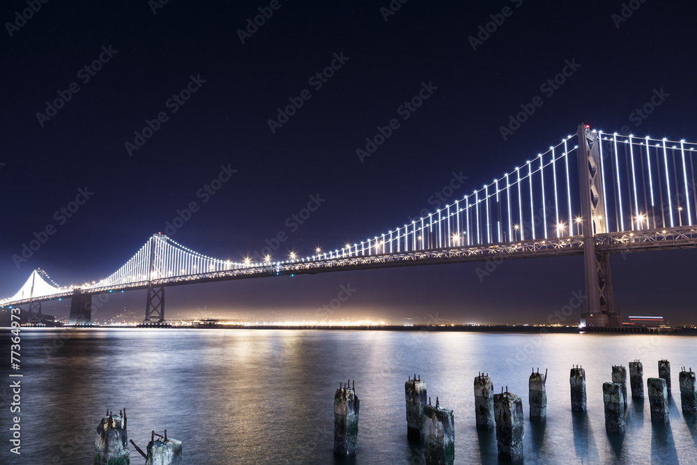 Fototapeta premium SF-Oakland Bay Bridge at Night