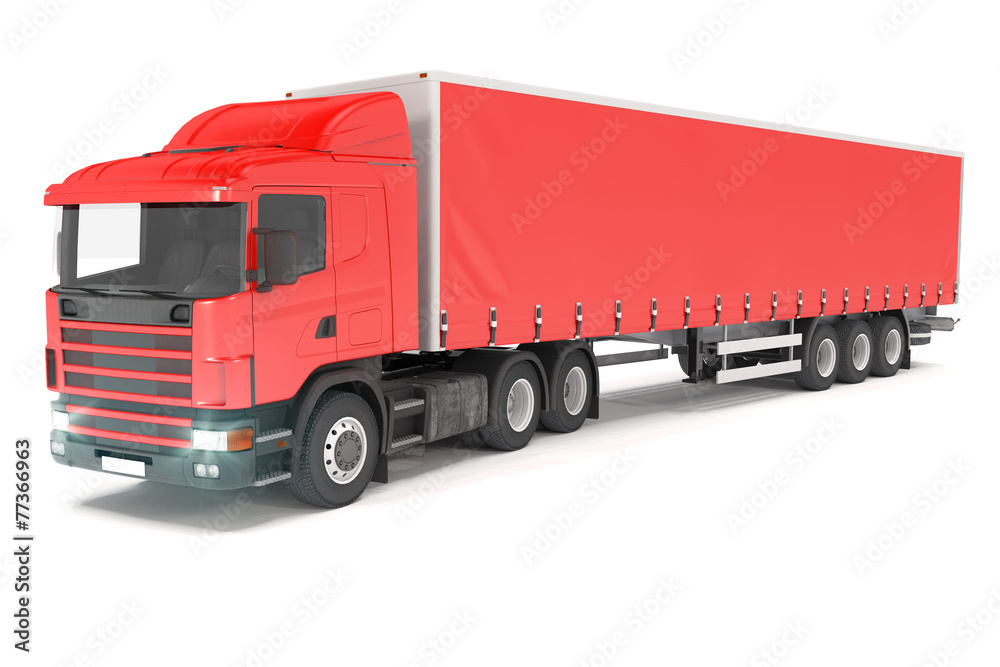 cargo truck - red - shot 01