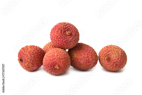 Lychees isolated on white