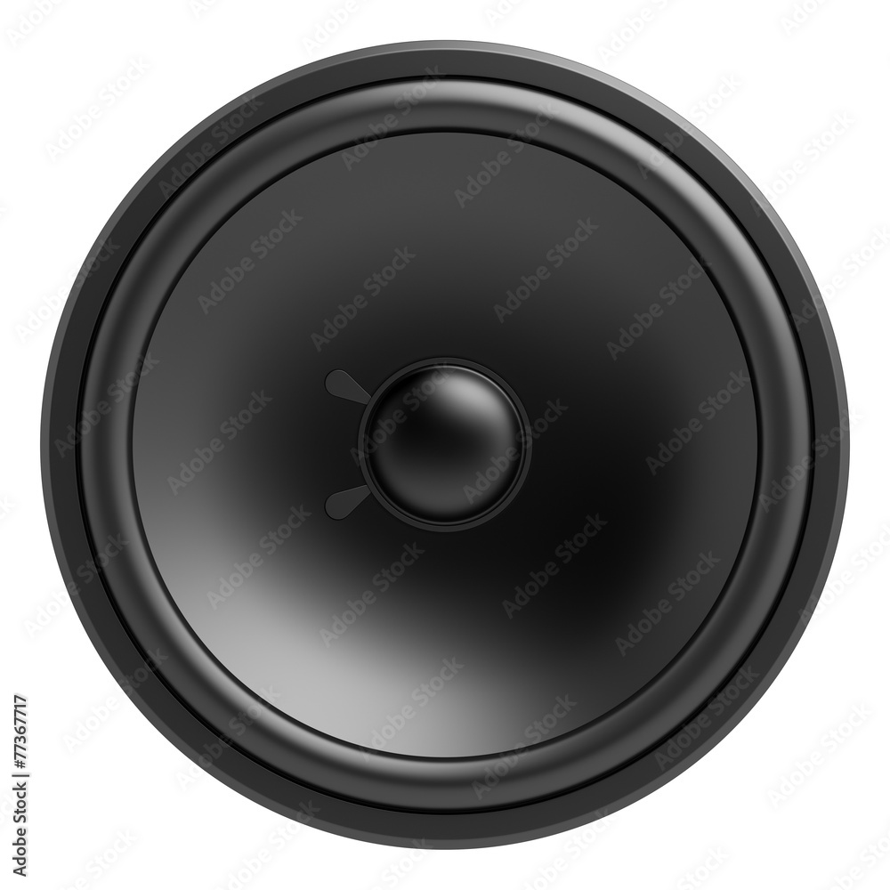 black loudspeaker isolated on white background black loudspeaker isolated on white background