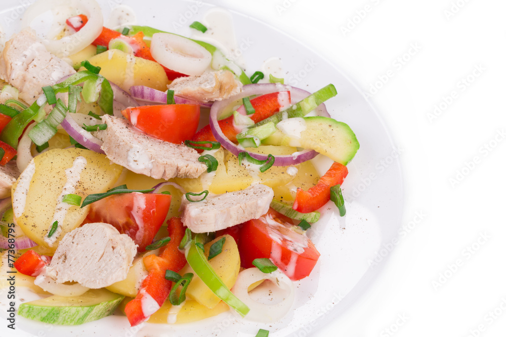 Warm meat salad