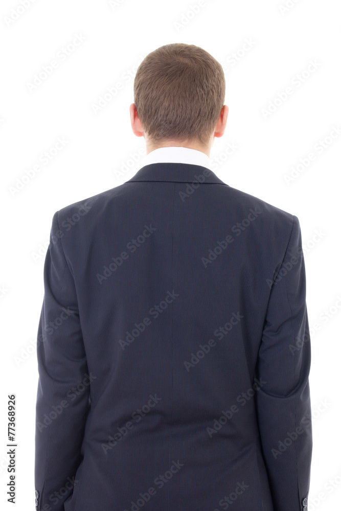back view of business man isolated on white back view of business man isolated on white