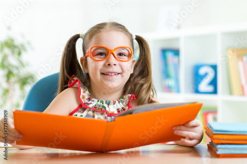 clever cute child girl were...