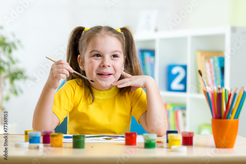 kid painting at home