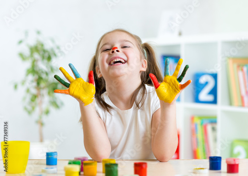 beautiful kid girl playing ...