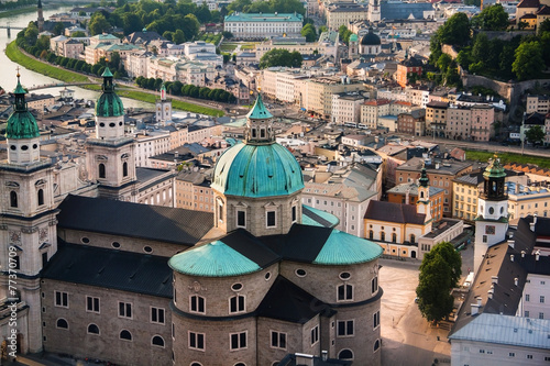 View of Salzburger Dom and the city, Salzburg, Austria