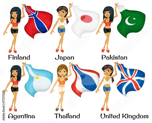 Women and flags