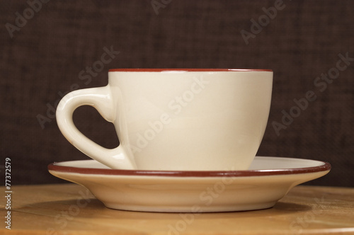 Beige coffee cup