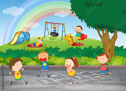 A group of happy children