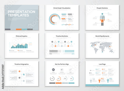 Infographics presentation templates and business brochures