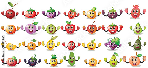 Sets of fruit faces