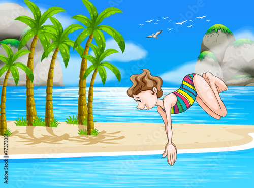 A girl at the beach