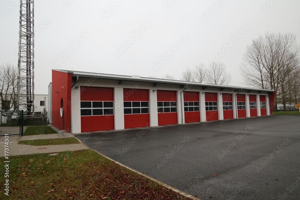 Garages of a public fire station in Germany