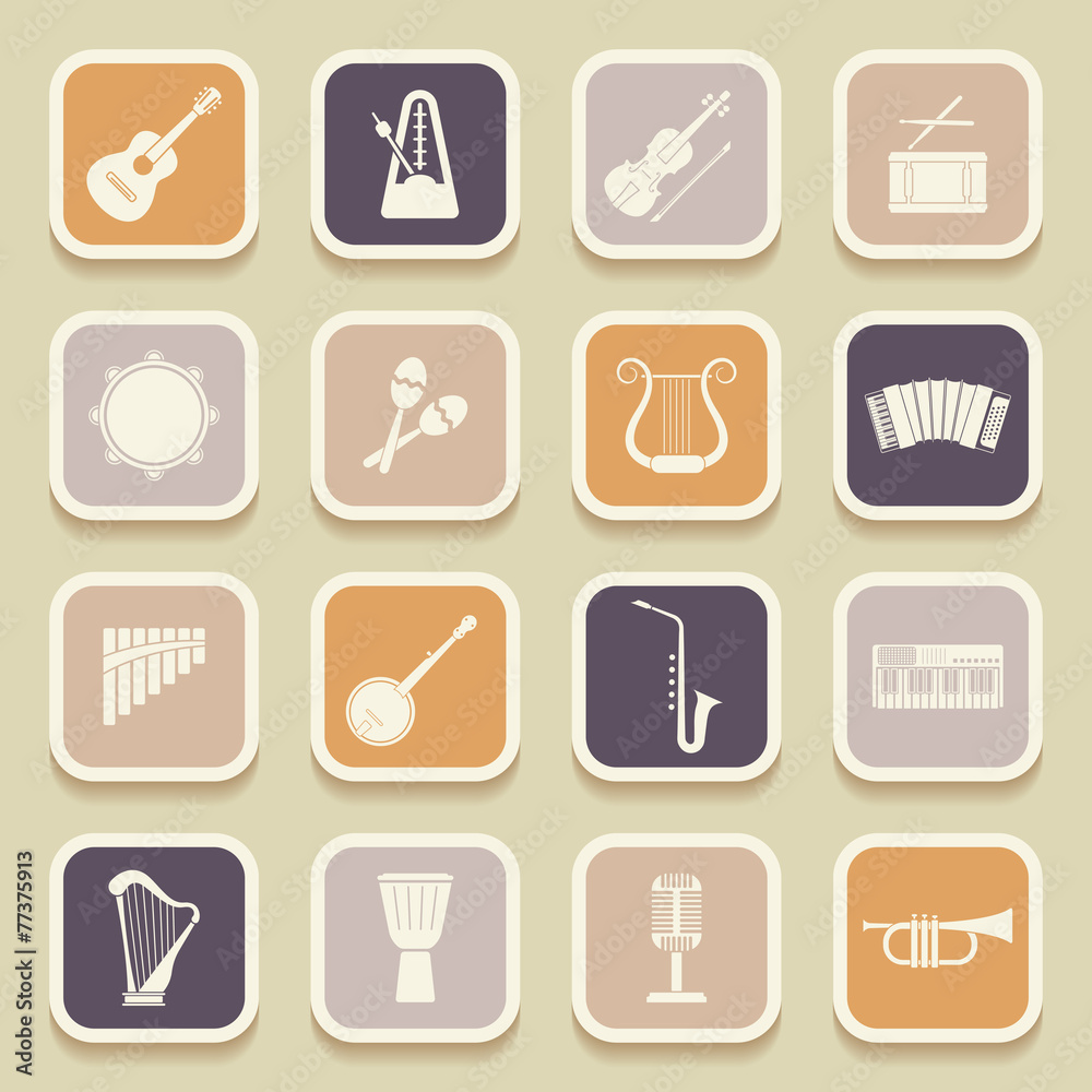 Musical instruments universal icons for web and mobile Musical instruments universal icons for web and mobile
