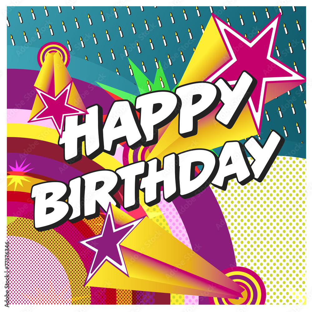 Vecteur Stock Happy birthday carte anniversaire recto 6