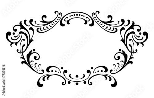 Vintage baroque frame scroll ornament vector