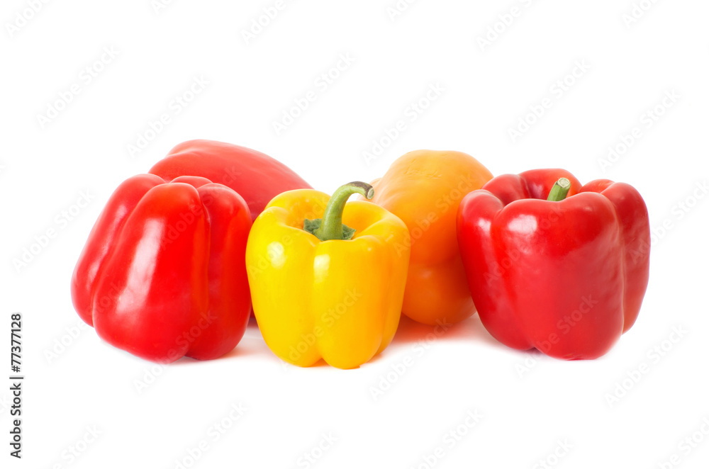 Colored paprika (pepper) isolated on a white background Colored paprika (pepper) isolated on a white background