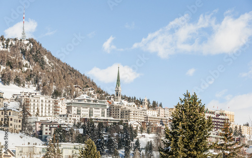St. Moritz, Dorf, Wintersport, Alpen, Schweiz, Winter