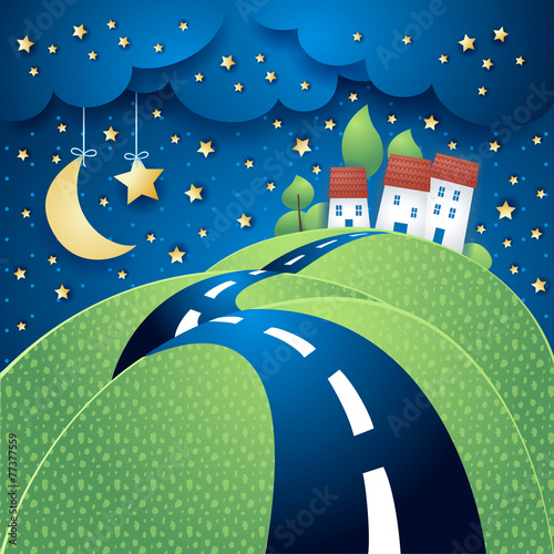 Surreal landscape with road