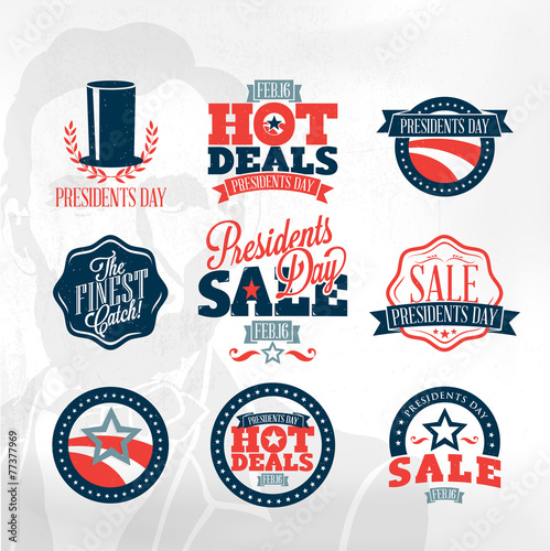 Presidents day sign and symbols - sale labels