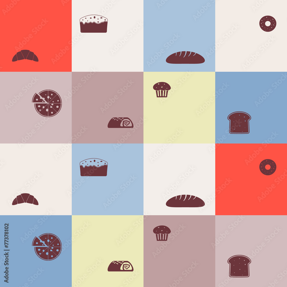 Seamless background with bakery Seamless background with bakery