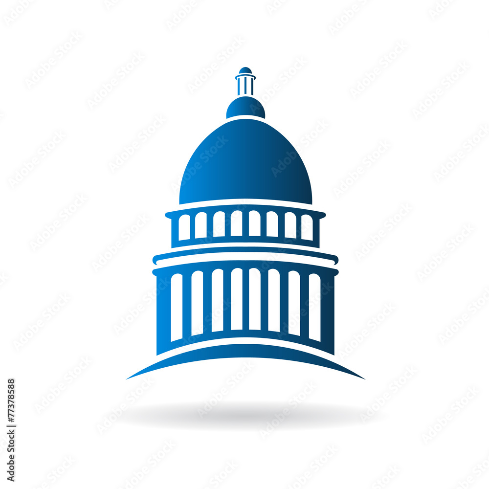 Vector Capitol building icon - obrazy, fototapety, plakaty 